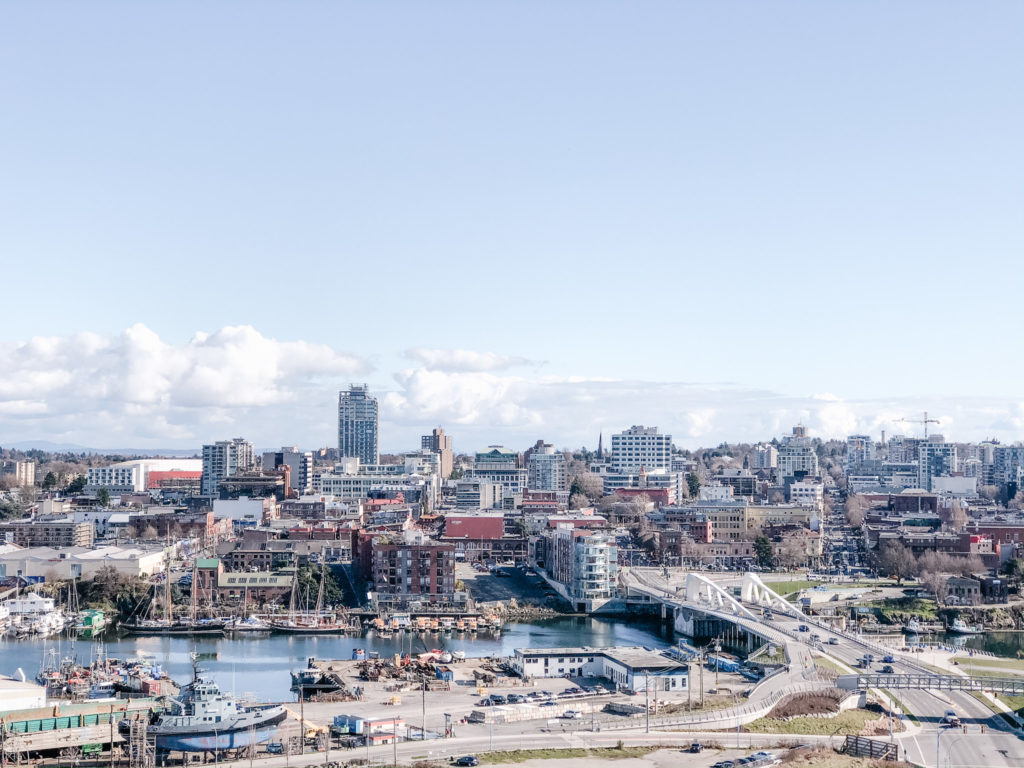 City and water view of downtown Victoria, BC